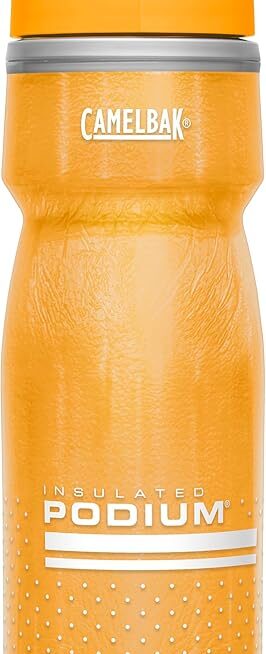 CamelBak Podium Chill Insulated Bike Water Bottle - Easy Squeeze Bottle - Fits Most Bike Cages - 21oz, Orange