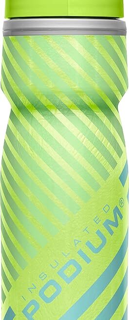 Camelbak Podium Chill Water Bottle, 21 oz Capacity, Lime/Blue Stripe