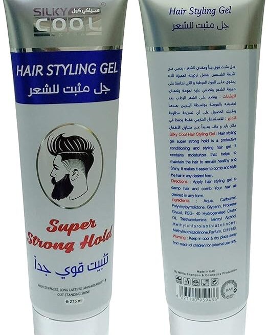 Silky Cool Hair Styling Gel Super Strong Hold 275ml tube
