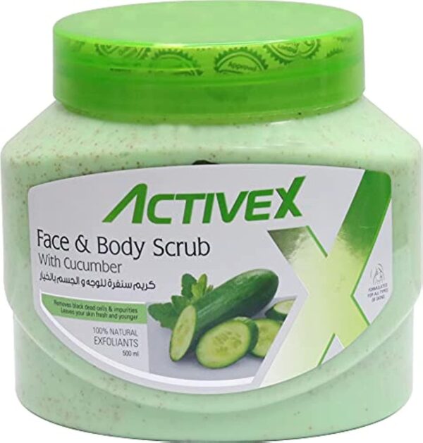 ActiveX Face & Body Scrub 500 ml - Cucumber - Image 4