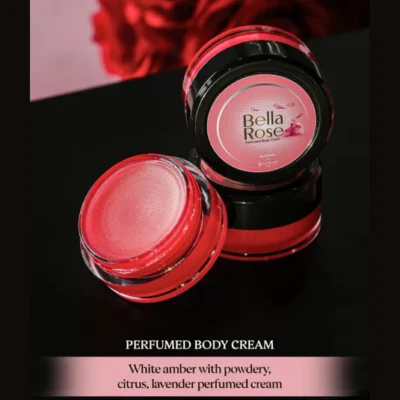 Aswad Bella Rose Body Cream for Unisex, 80g – Powdery Citrus & Lavender Fragrance with White Amber Notes, Hydrating & Luxurious (pack of 12)